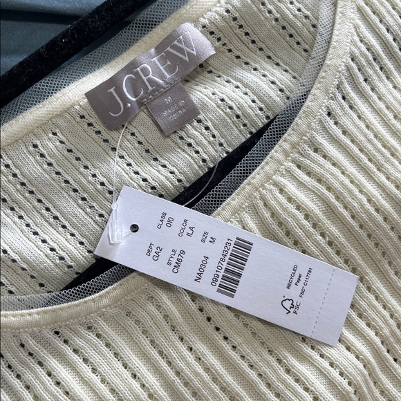 NWOT Jcrew premium cotton Sleeveless Pointelle top, M - Picture 2 of 5